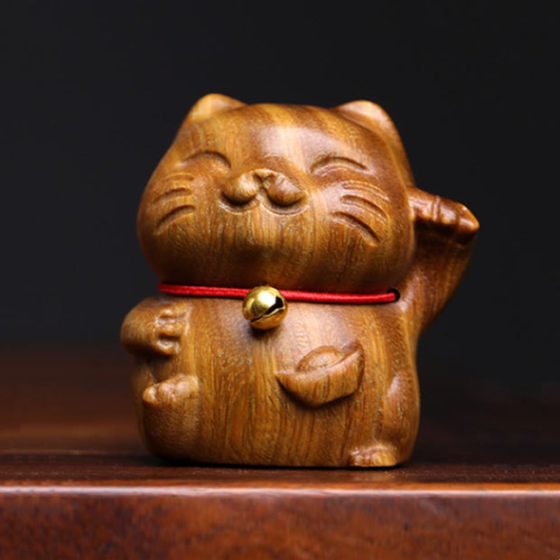 FREE Today: Cure and Soothing Green Sandalwood Small Mini Cute Lucky Cat Decorations