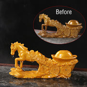 Buddha Stones Year Of The Dragon Color Changing Resin Horse Luck Tea Pet Home Figurine Decoration (Extra 35% Off | USE CODE: FS35) Decorations BS Horse 17.5*5*9cm