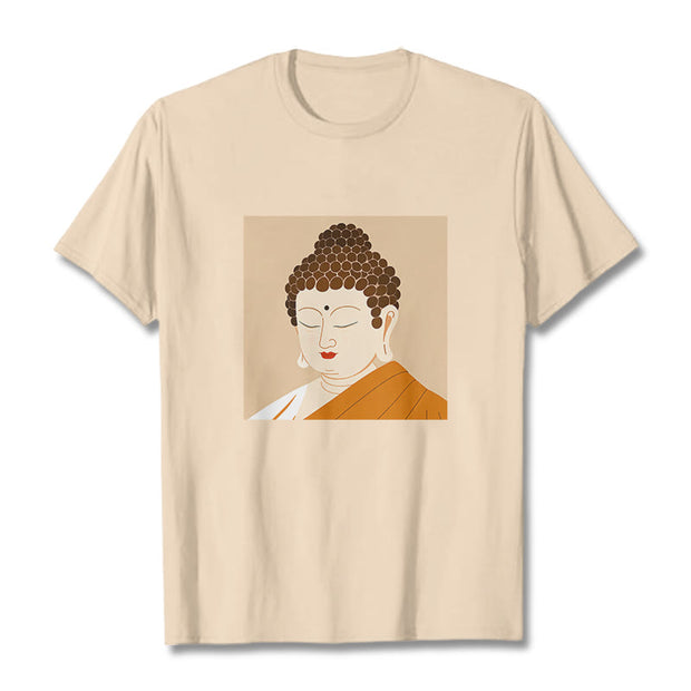 Buddha Stones Close Eyes And Relax Buddha Tee T-shirt T-Shirts BS Bisque 2XL