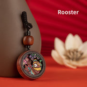 Buddha Stones Year Of The Dragon Hand Painted Chinese Zodiac Rosewood Carved Calm Key Chain (Extra 35% Off | USE CODE: FS35) - Rooster - image 19