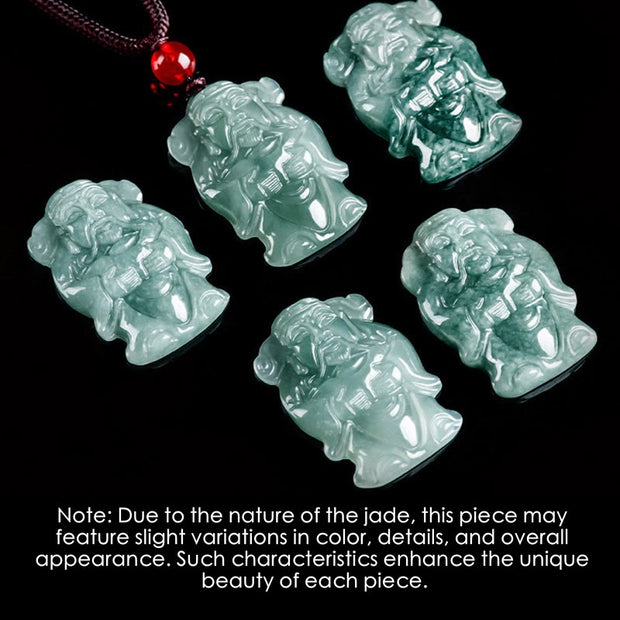 FREE Today: May You Become Rich Green Jade Chinese God of Wealth Caishen Ingot Necklace Pendant FREE FREE 4