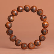 Buddha Stones Lightning Struck Jujube Wood Yin Yang Bagua Taoist Taboo Scripture Symbol Engraved Luck Bracelet