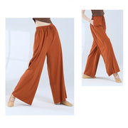Buddha Stones Loose Cotton Drawstring Wide Leg Pants For Yoga Dance With Pockets Wide Leg Pants BS 33