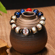 Buddha Stones Tibetan Five God of Wealth Thangka Liuli Glass Bead Chinese Zodiac Protection Bracelet (Extra 35% Off | USE CODE: FS35) - White God of Wealth(Rooster/Monkey) - 14mm - image 10