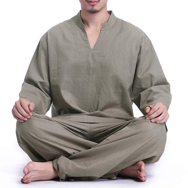 Buddha Stones Meditation Prayer Spiritual Zen Practice Yoga Clothing Men's Set Clothes BS 2