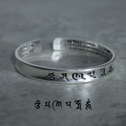 Buddha Stones Tibetan Mantra White Copper Bracelet Bracelet BS 1