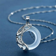 Buddha Stones "Wishing Luck and Prosperity" White Jade Koi Fish Necklace Includes Gift Message Card - image 1