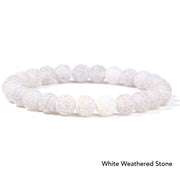 Natural Agate Stone Crystal Balance Beaded Bracelet Bracelet BS White Weathered Stone