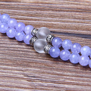 Buddha Stones Purple Jasper Bead Strength Bracelet Mala