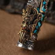 Buddha Stones Tibetan Nine-Eye Dzi Bead Turquoise Buddha Wealth Rotation Necklace (Extra 30% Off | USE CODE: FS30) - image 9