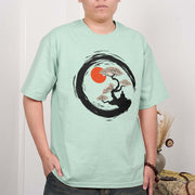Buddha Stones Red Sun Pine Zen Circle Meditation Buddha Tee T-shirt T-Shirts BS 13