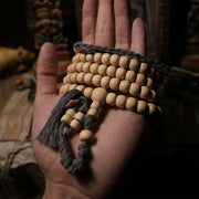 Buddha Stones 108 Mala Beads Abelia Biflora Wood Warding Off Evil Spirits Wrist Mala Mala Bracelet BS 9