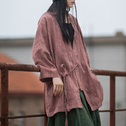 Buddha Stones Tie Dye Lace-up Design Coat Zen Meditation Open Front Top Jacket 11