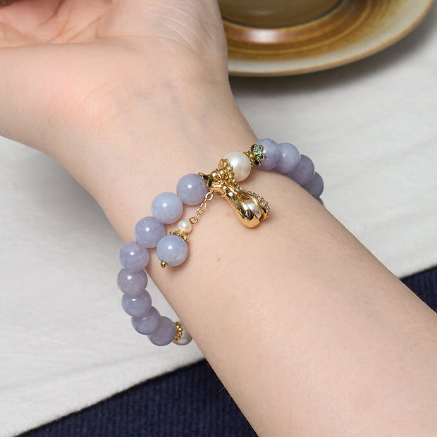 Buddha Stones Inner Peace And Stress Relief Aquamarine Jade Blue Bracelet Bangle Bundle Bundle BS 3