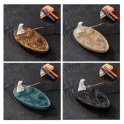 Buddha Stones Fisherman Mountains Zen Healing Ceramic Stick Incense Burner Decoration Incense Burner BS 14