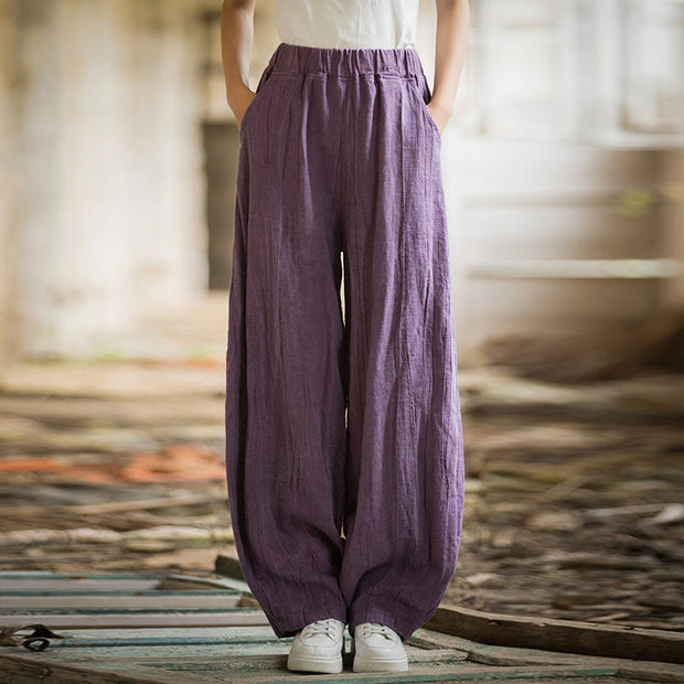 Buddha Stones Retro Tie Dye Harem Pants Casual Women's Yoga Pants With Pockets Harem Pants BS Purple(Regular Version) L(Waist 63cm/Hips 116cm/Length 102cm)