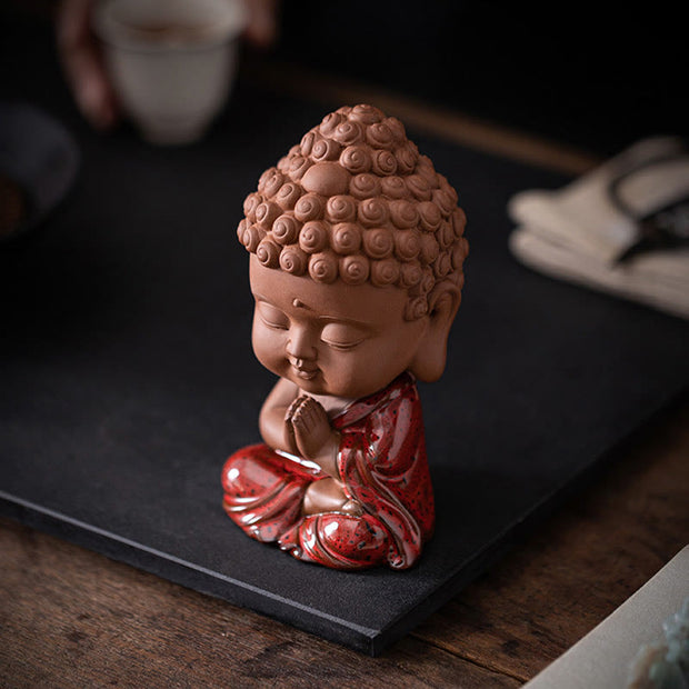 Buddha Stones Mini Gautama Buddha Sakyamuni Kwan Yin Avalokitesvara Ksitigarbha Serenity Ceramic Desk Decoration