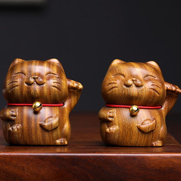 FREE Today: Cure and Soothing Green Sandalwood Small Mini Cute Lucky Cat Decorations