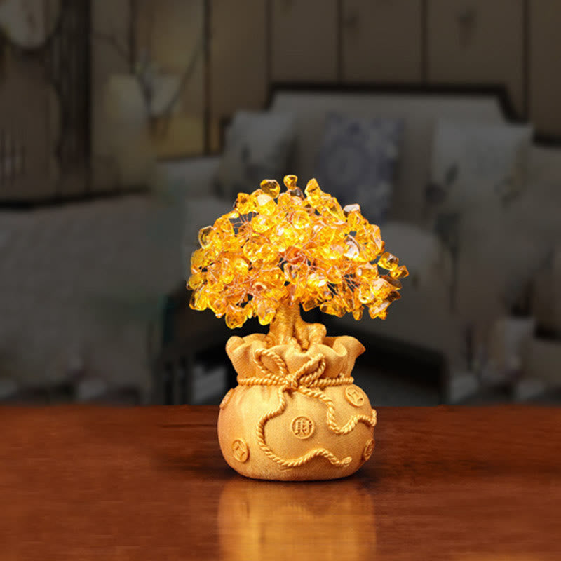 money tree ornament Buddha Stones Natural Citrine Money Tree Gemstone Ornament