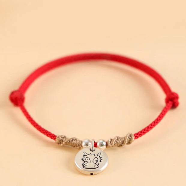 Buddha Stones Handmade 999 Sterling Silver Year of the Dragon Cute Chinese Zodiac Luck Braided Bracelet (Extra 35% Off | USE CODE: FS35) - image 3