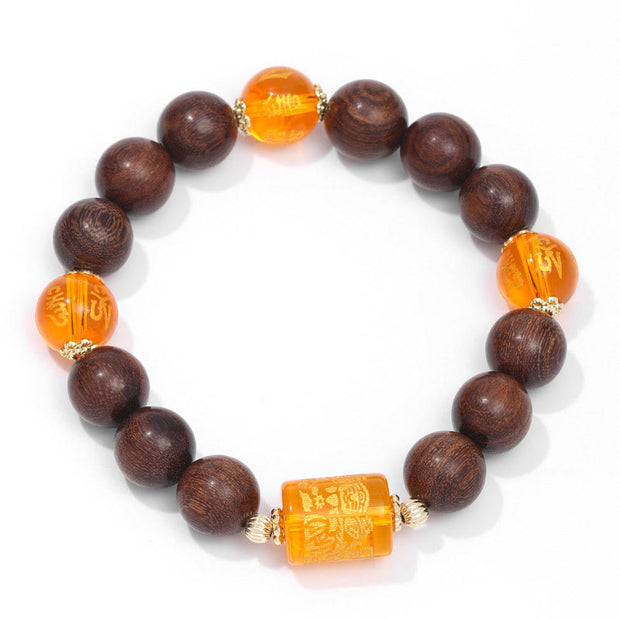 Buddha Stones Natural Phoebe Zhennan Wood Om Mani Padme Hum God Of Wealth Crystal Protection Bracelet (Extra 40% Off | USE CODE: FS40) - image 5