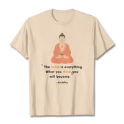 Buddha Stones The Mind Is Everything Meditation Buddha Tee T-shirt T-Shirts BS Bisque 2XL