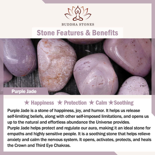 Buddha Stones Enhance Happiness and Joy Purple Bracelet Bangle Bundle Bundle BS 8