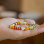 Buddha Stones Natural Red Agate Jade Rainbow Confidence Bracelet