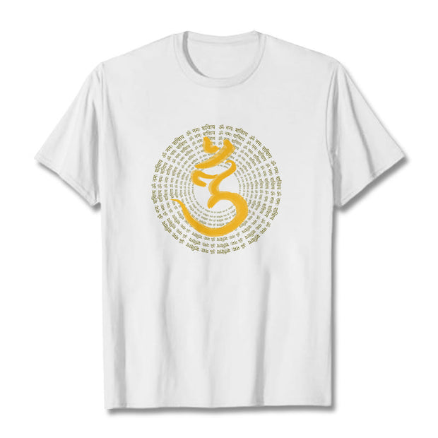Buddha Stones 108 OM NAMAH SHIVAYA Mantra Sanskrit Tee T-shirt T-Shirts BS White 2XL