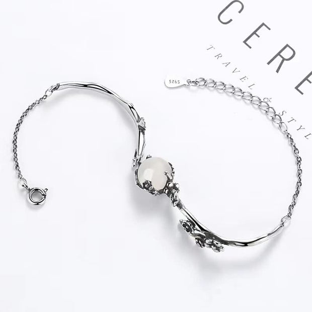 Buddha Stones "Sending Grace and Harmony"Plum Blossom Chalcedony Bracelet Includes Gift Message Card - image 14