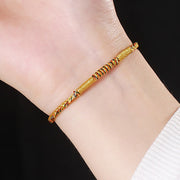 Buddha Stones Handmade Gold Multicolored Rope Protection Braided Bracelet Anklet Bracelet Anklet BS 4