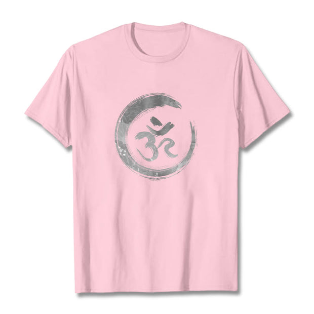 Buddha Stones OM Mantra Sanskrit Tee T-shirt T-Shirts BS LightPink 2XL
