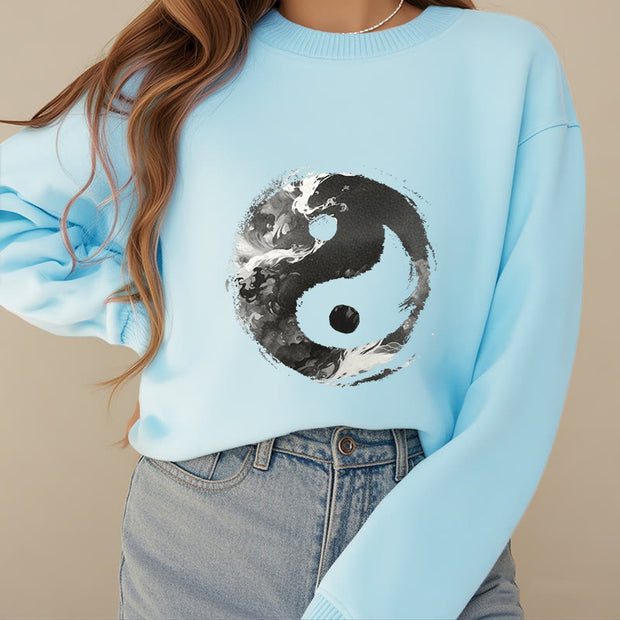 Buddha Stones Yin Yang Fleece Lined Polyester Sweatshirt