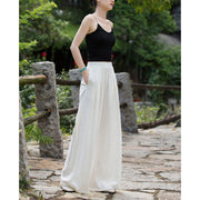 Buddha Stones Solid Color Loose Wide Leg Pants With Pockets Wide Leg Pants BS 22