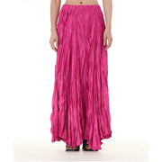 Buddha Stones Solid Color Loose Long Elastic Waist Skirt 100