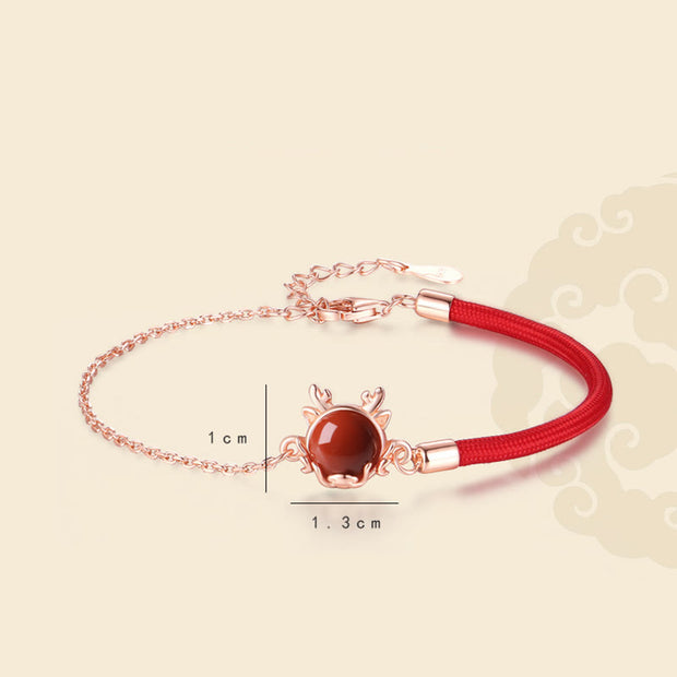 ❗❗❗A Flash Sale- Buddha Stones 925 Sterling Silver Year of the Dragon Cinnabar Red Agate Dragon Protection Bracelet Necklace Pendant Earrings Ring Bracelet Necklaces & Pendants BS 3