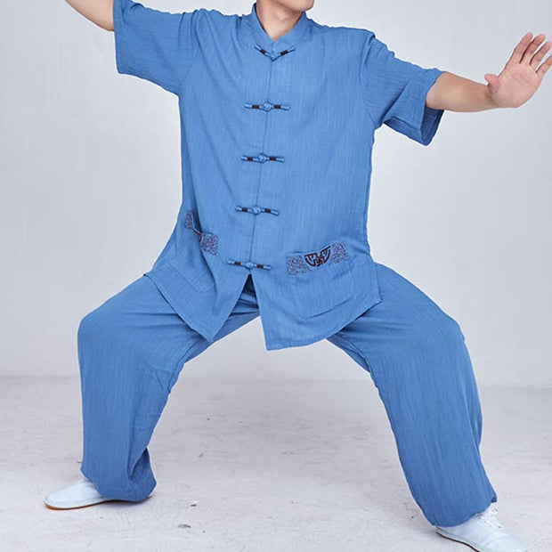 Buddha Stones Meditation Zen Prayer Spiritual Tai Chi Qigong Practice Unisex Embroidery Clothing Set (Extra 30% Off | USE CODE: FS30) - image 33