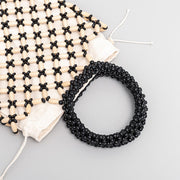 Buddha Stones Hand-woven Lozenge Wooden Beads Handbag