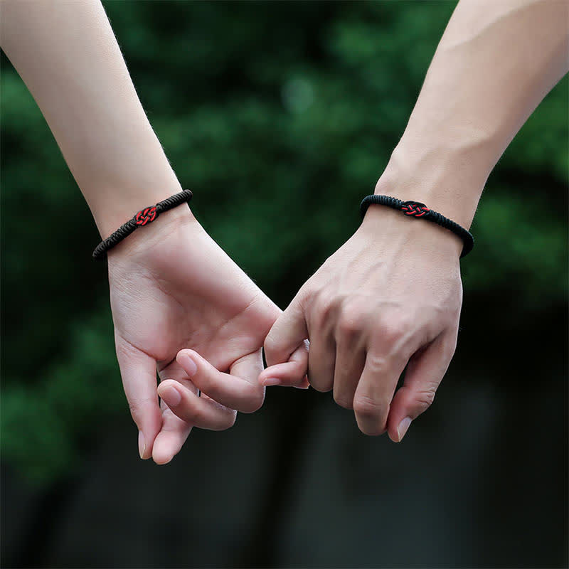 Buddha Stones 2Pcs Tibetan Luck Chinese Knot Protection String Bracele ...