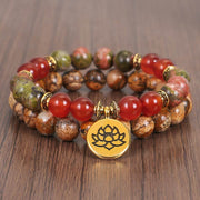 Buddha Stones Tibetan Picture Jasper Positive Lotus Bracelet Set (Extra 35% Off | USE CODE: FS35) - image 0