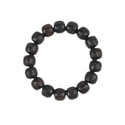 Buddha Stones Tibet Ebony Wood Om Mani Padme Hum Engraved Balance Bracelet Bracelet BS 10