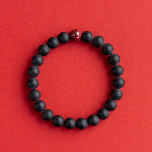 Buddha Stones Tibetan Cypress Cinnabar Lotus Healing Bracelet