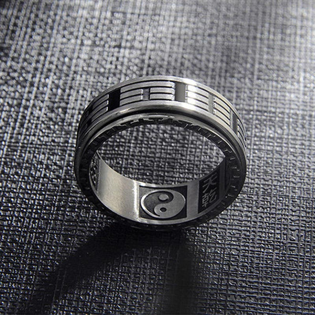 FREE Today: Balance and Harmony Bagua Yin Yang Titanium Steel Rotatable Ring