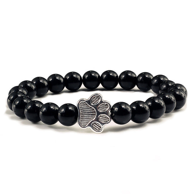 Buddha Stones “Save A Dog” Stone Bracelet - Bright Black Beads - image 11