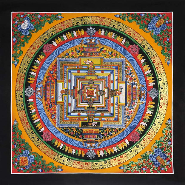 Buddha Stones Tibetan Thangka Painting Blessing Handmade Decoration - Non-woven Fabric(Thangka Canvas Color Random) - image 0