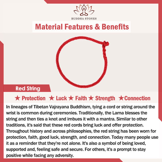 Buddha Stones Natural Strawberry Quartz Crystal Love Red String Weave Bracelet Anklet (Extra 30% Off | USE CODE: FS30) Bracelet BS 20