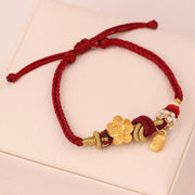 Buddha Stones Peach Blossom Happiness Charm Luck Red String Bracelet Bracelet BS 1
