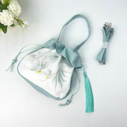 Buddha Stones Suzhou Embroidery Camellia Magnolia Peony Lotus Silk Tote Crossbody Bag Shoulder Bag Handbag 12