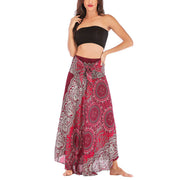 Buddha Stones Two Style Wear Boho Compass Rose Flower Print Lace-up Skirt Dress Skirt&Dress BS 1