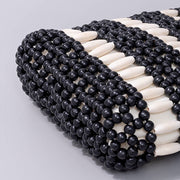 Buddha Stones Hand-woven Round Wooden Beads Handbag Shoulder Bag BS 7